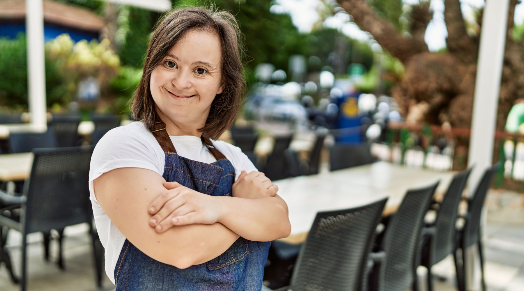 down syndrome woman smiling